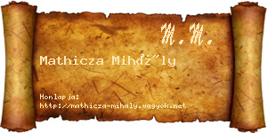Mathicza Mihály névjegykártya